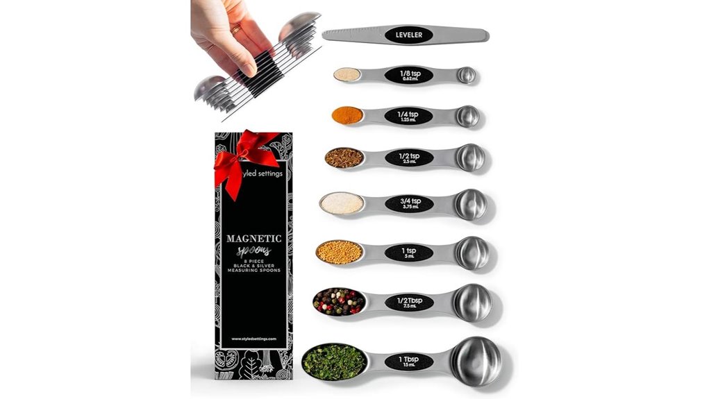 magnetic stainless steel measuring spoons