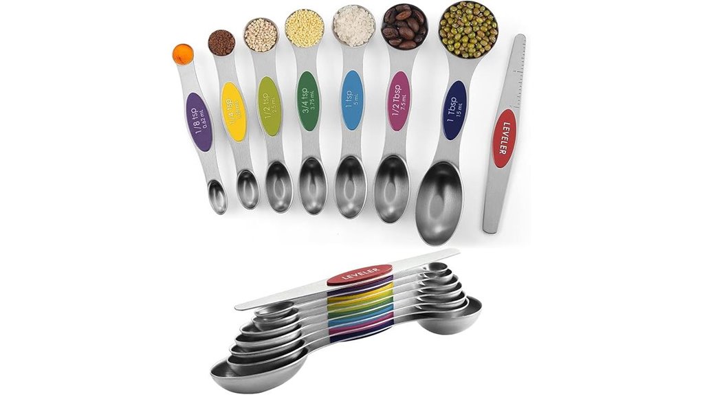 magnetic stainless steel measuring spoons