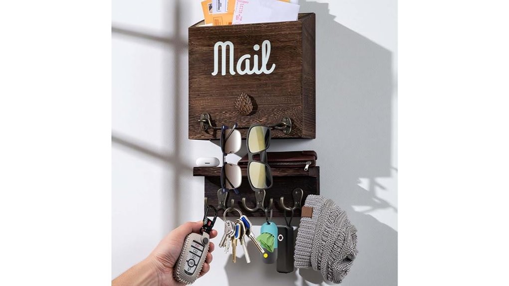 magnetic wall mail organizer with keys