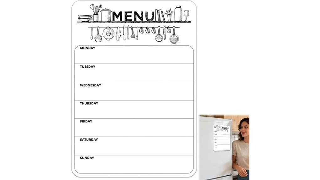 magnetic weekly dry erase mealplanner