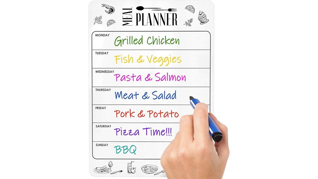 magnetic weekly fridge meal planner