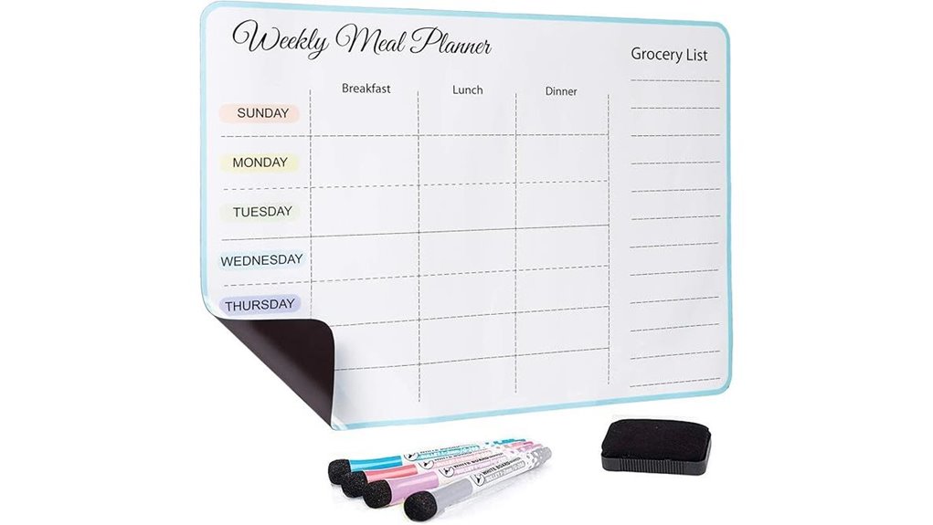 magnetic weekly fridge meal planner