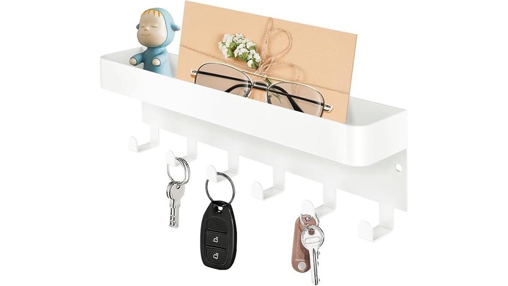 magnetic white fridge keyholder shelf