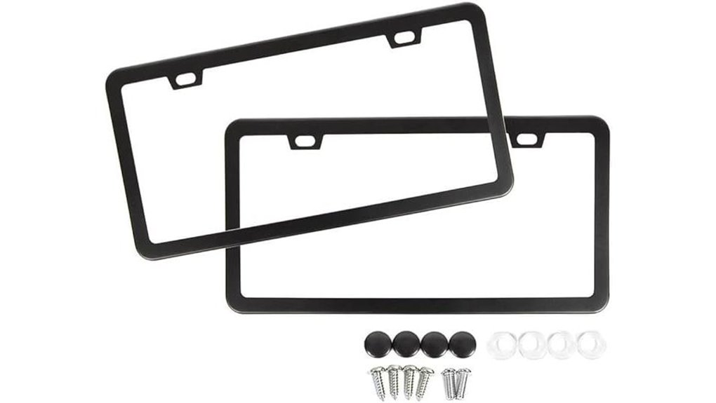 matte black aluminum license frames