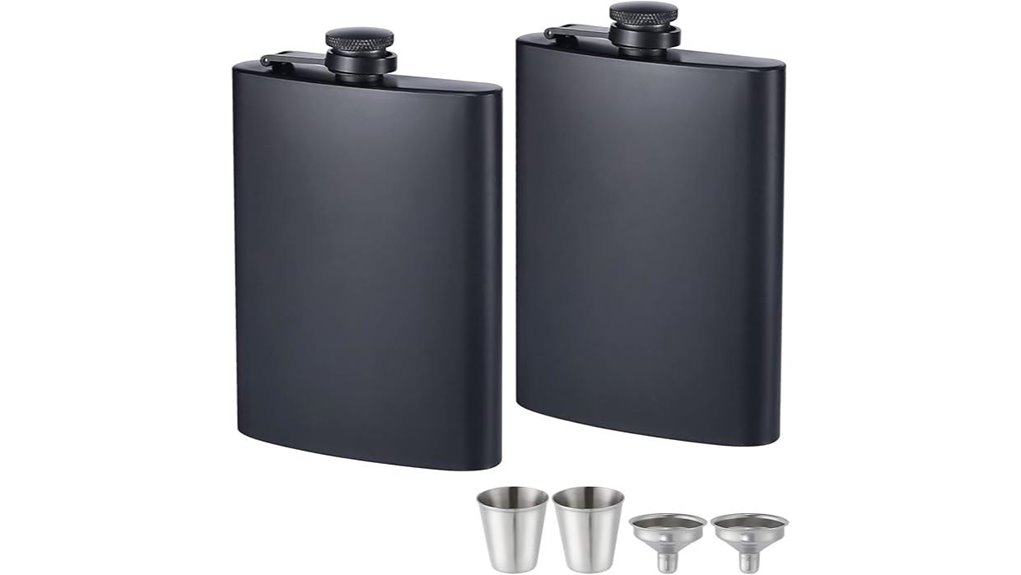 matte black stainless hipflask