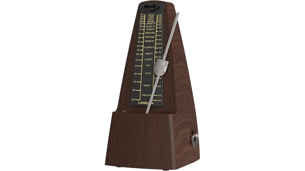 mechanical wood grain metronome for instruments