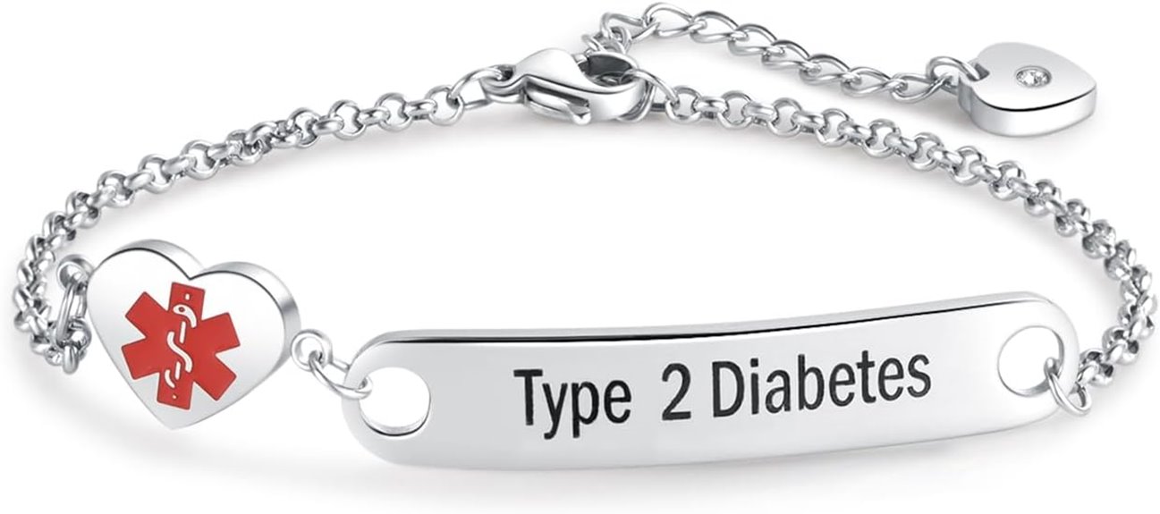 medical alert id bracelet women