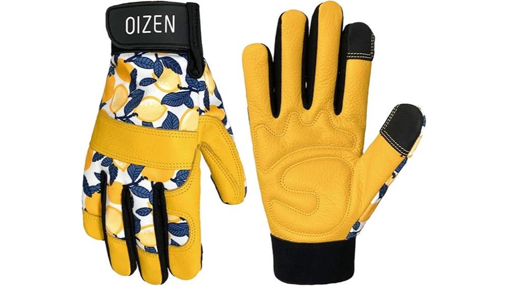 medium cowhide puncture resistant gardening gloves