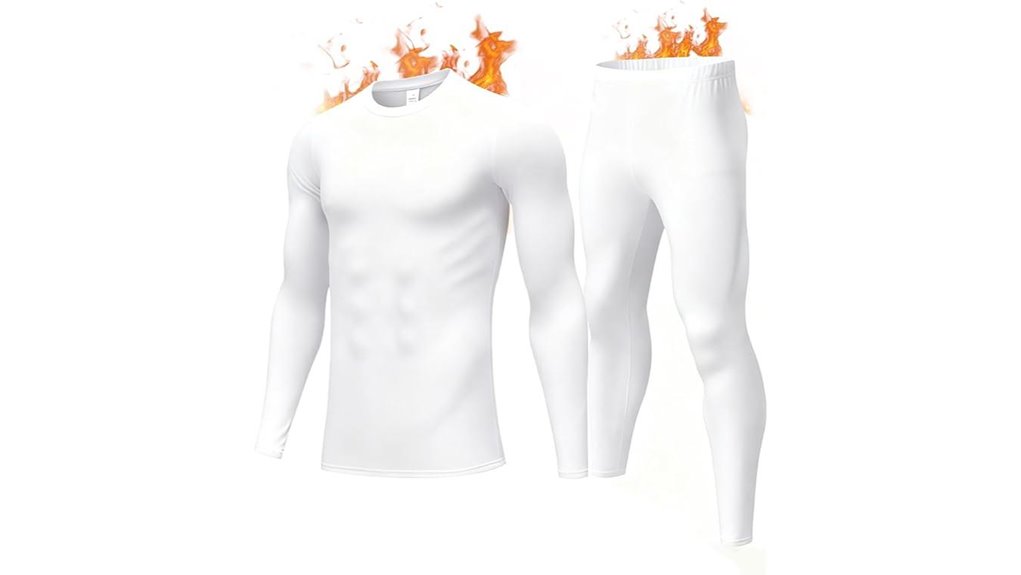 men s fleece lined thermal underwear set