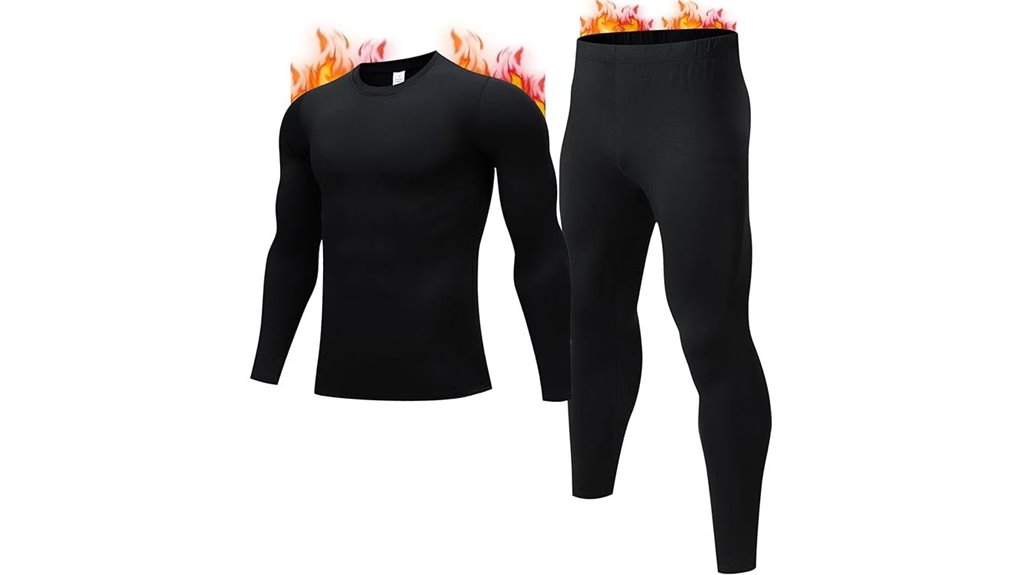 men s fleece lined thermal underwear set