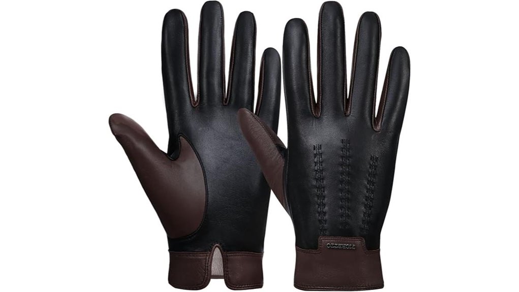 men s leather cashmere touchscreen gloves