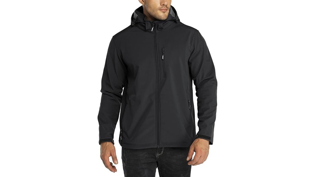 men s lightweight fleece lined softshell jacket