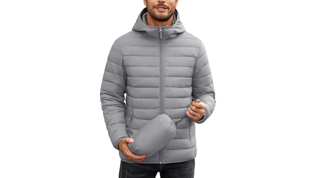 men s lightweight packable puffer hooded