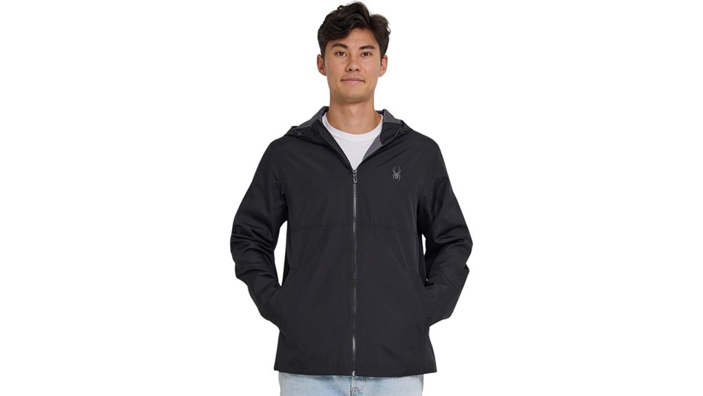 men s packable water resistant hooded jacket