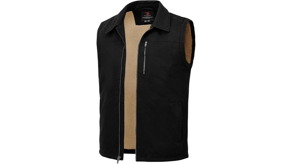 men s sherpa fleece lined vest