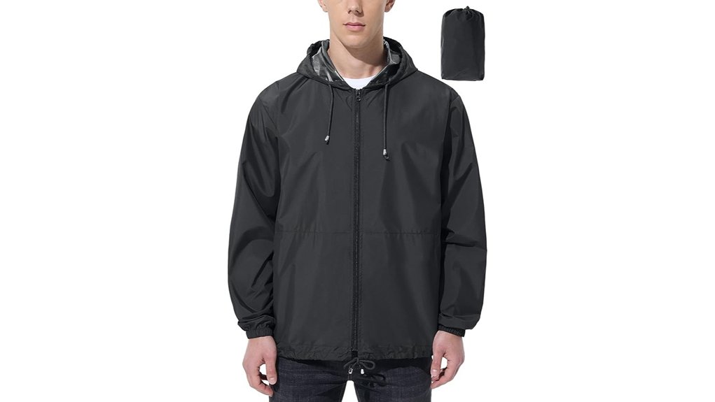 men s waterproof packable hooded jacket