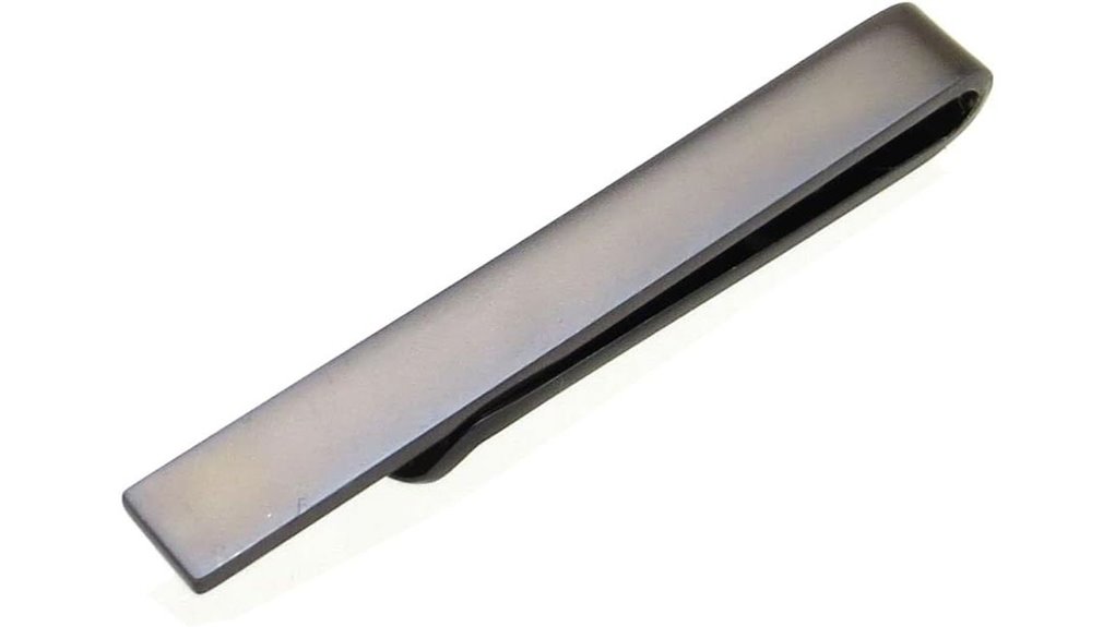 mens skinny tie clip bar metallic finish