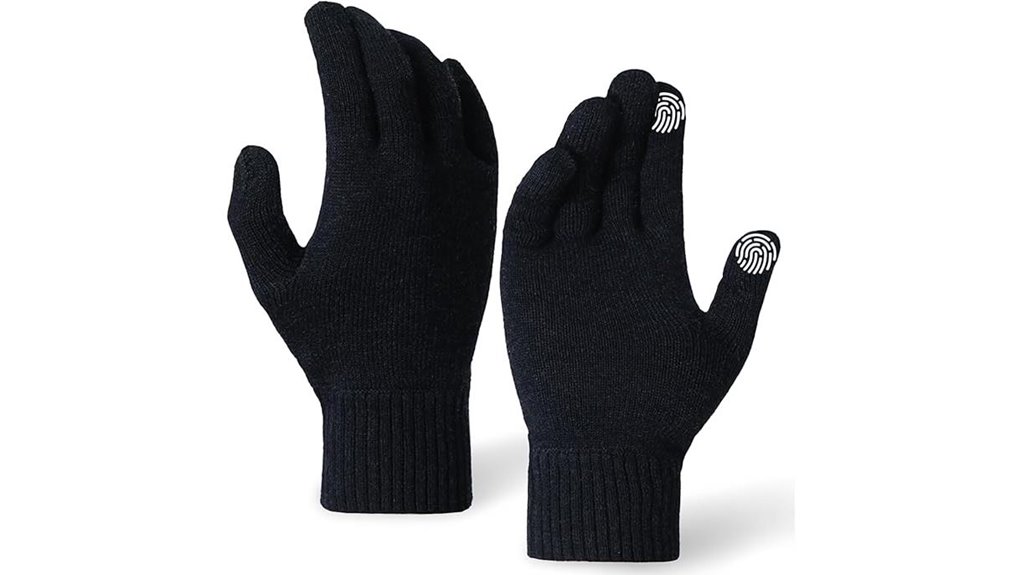 merino thermal touchscreen running gloves