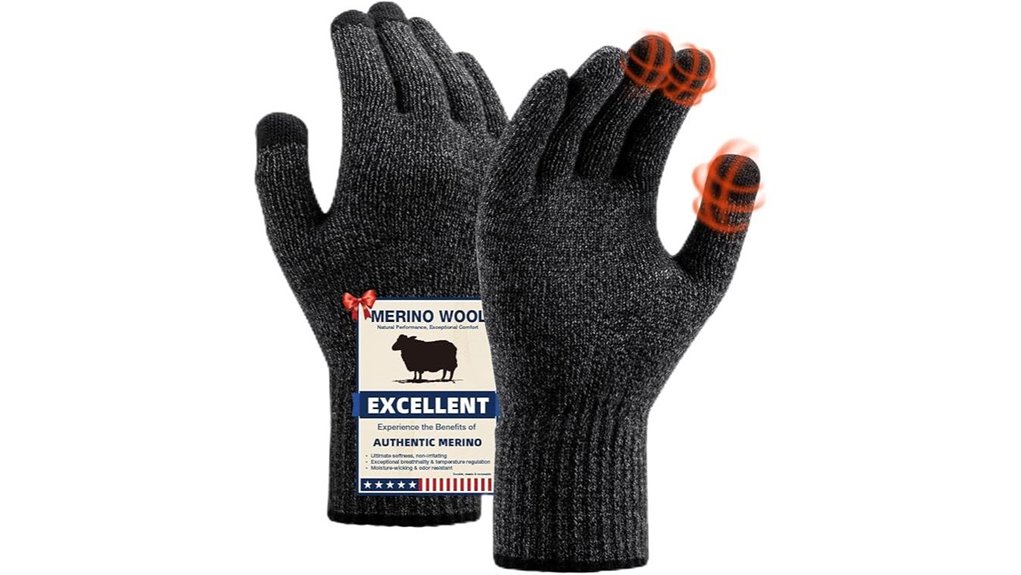 merino touchscreen glove liners