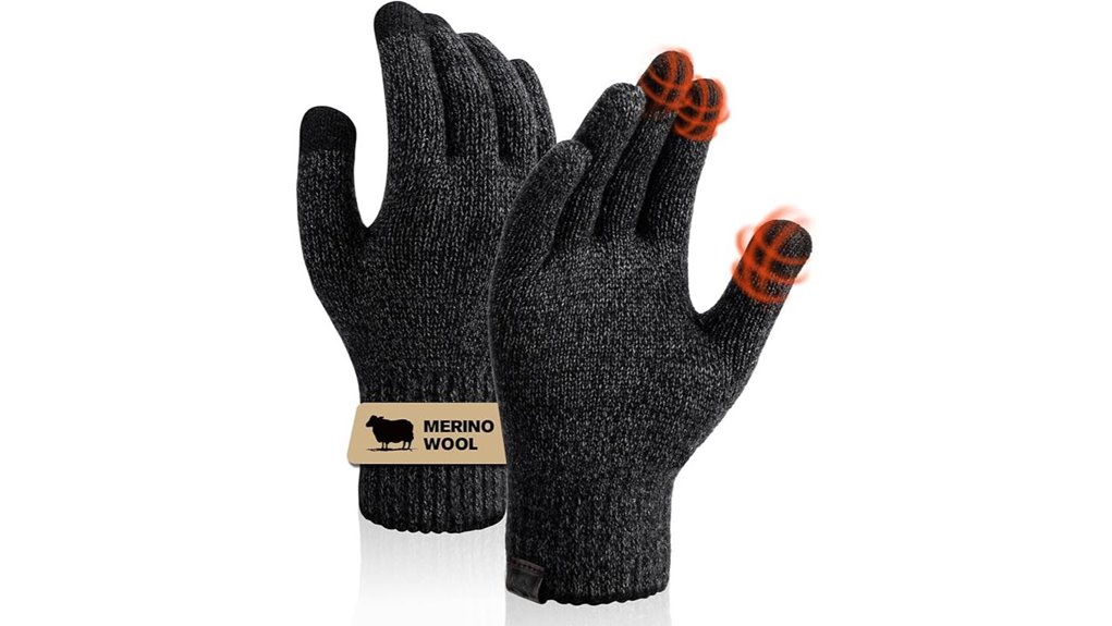 merino touchscreen glove liners