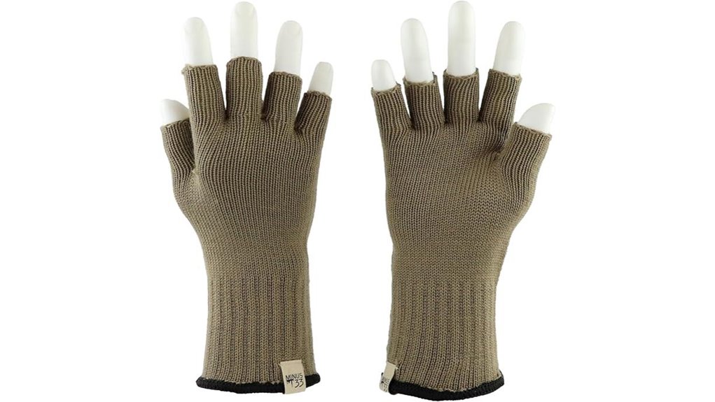 merino wool fingerless hunting gloves