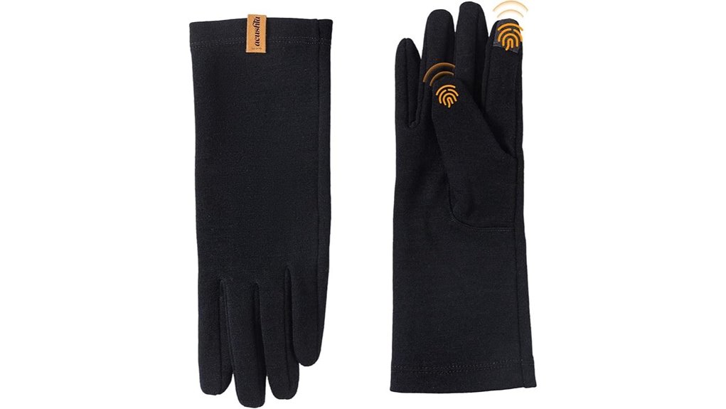 merino wool touchscreen glove liner