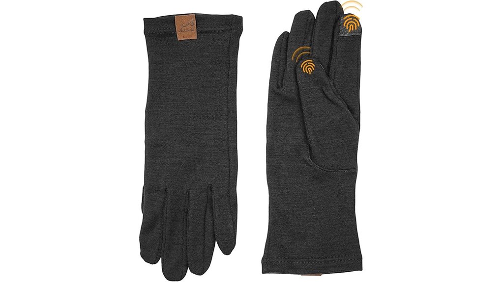 merino wool touchscreen glove liner