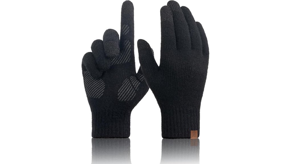 merino wool touchscreen winter gloves