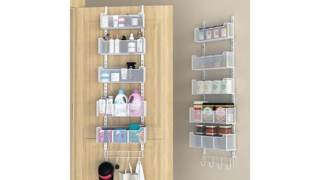 metal over door organizer with baskets