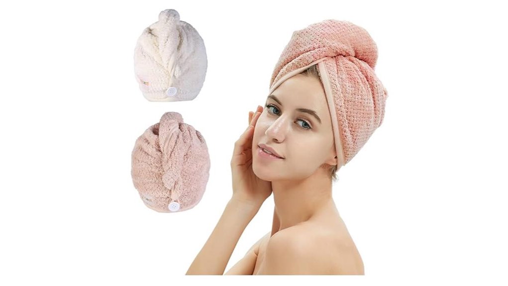microfiber buttoned hair towels