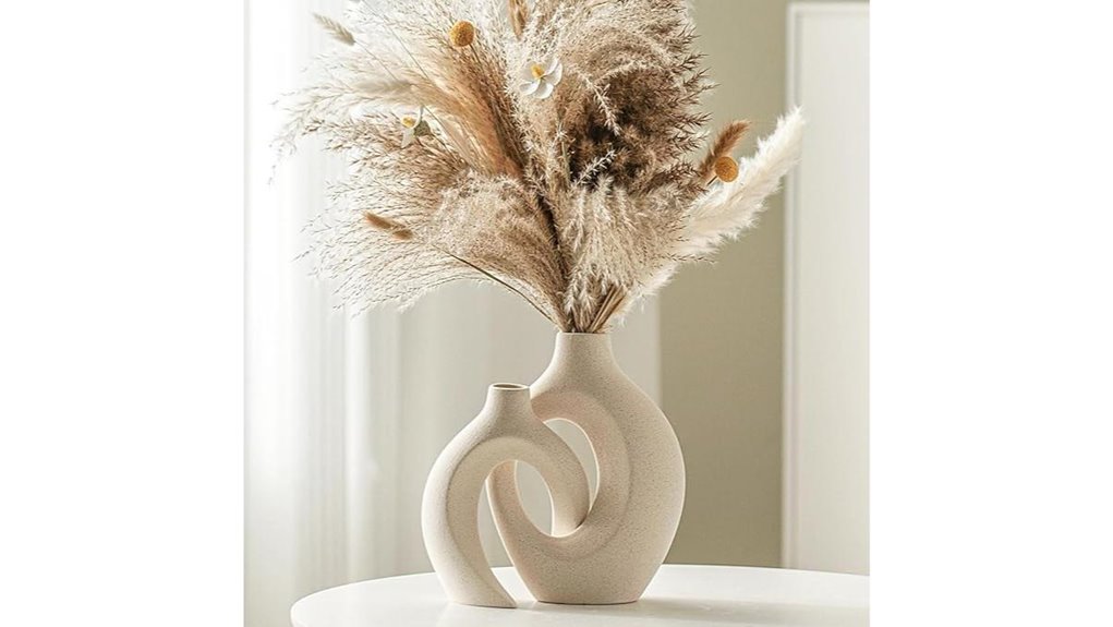 milky white ceramic vase set