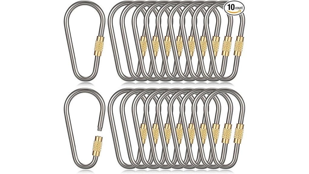 mini titanium d ring locking keychain