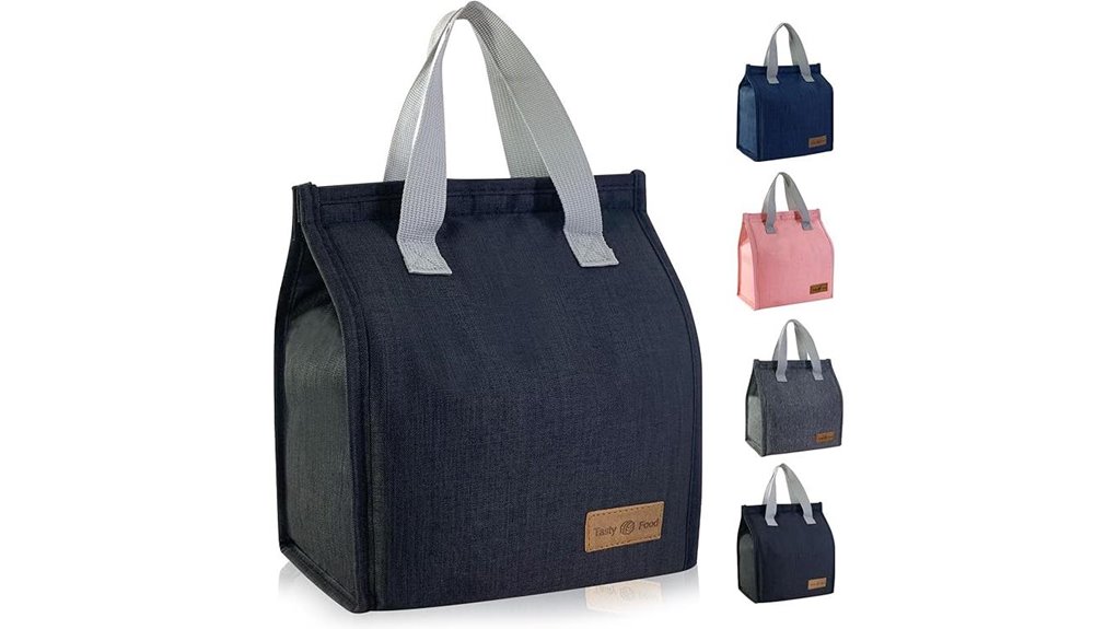 minimalist black insulated lunchbag