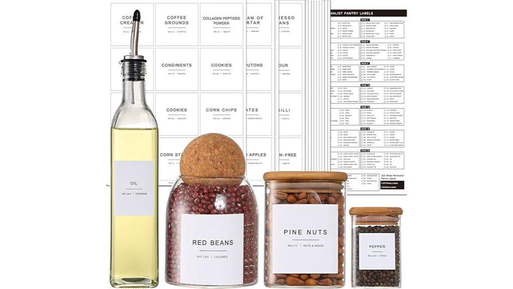 minimalist waterproof pantry labels