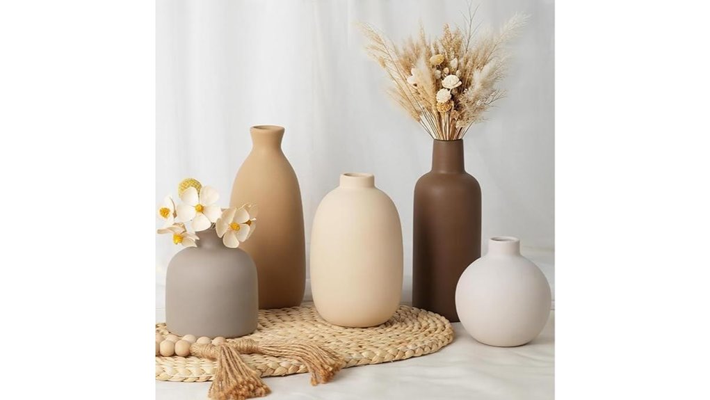 modern five piece ceramic vases