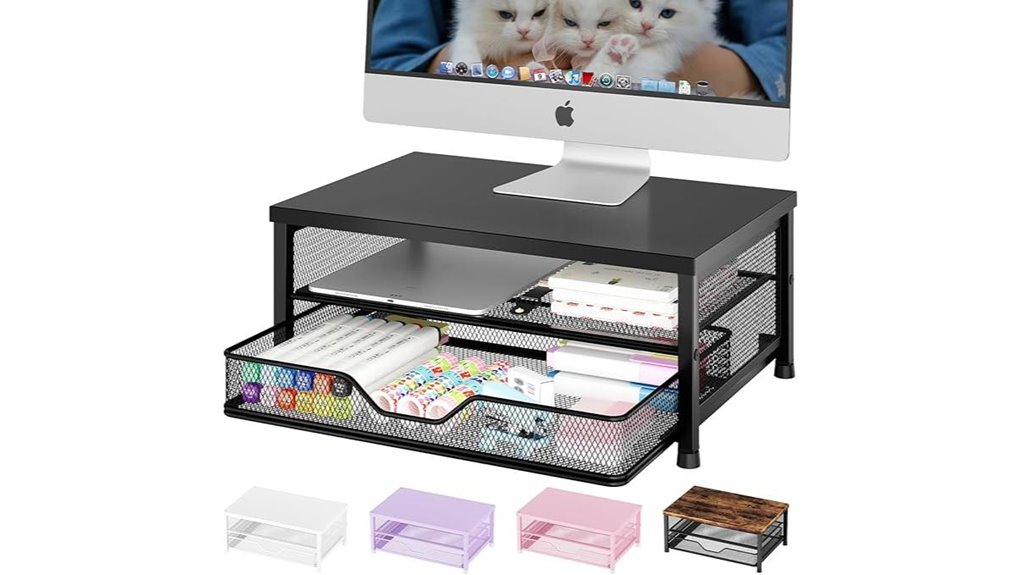 monitor stand with drawer