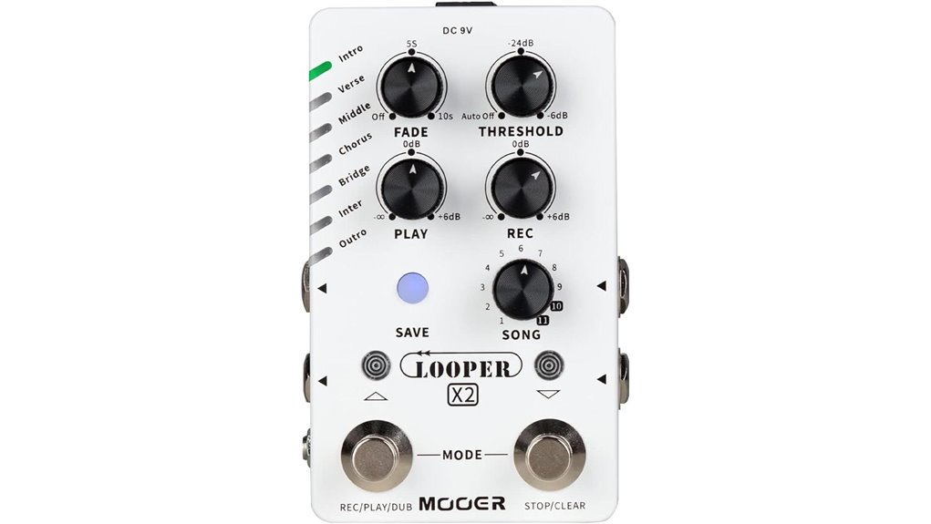 mooer looper x2 stereo pedal