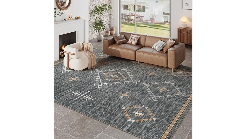 moroccan boho washable 8x10 rug