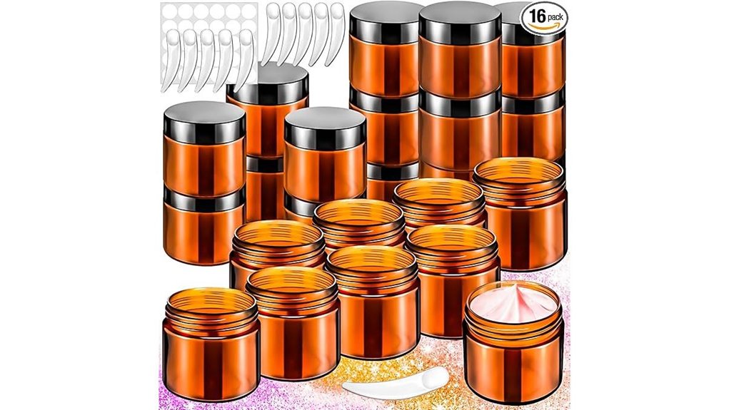 motbach amber plastic jars