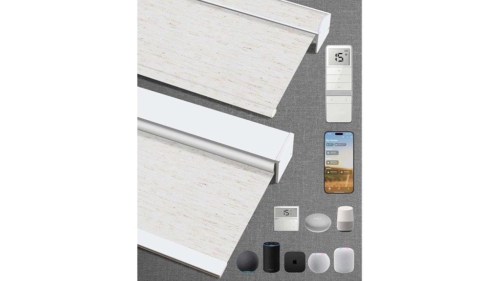 motorized linen white blackout shades