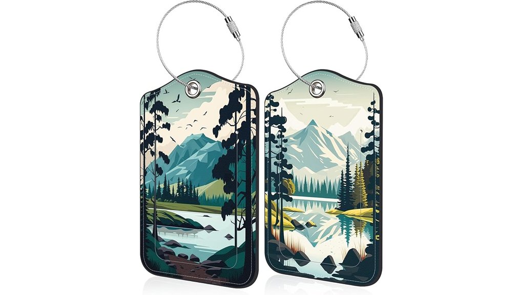 mountain lake luggage tags
