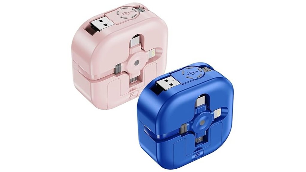 multi port retractable fast charging cable