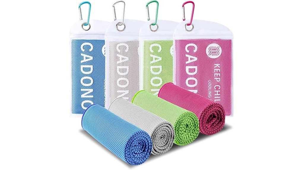 multicolor cooling towels four pack