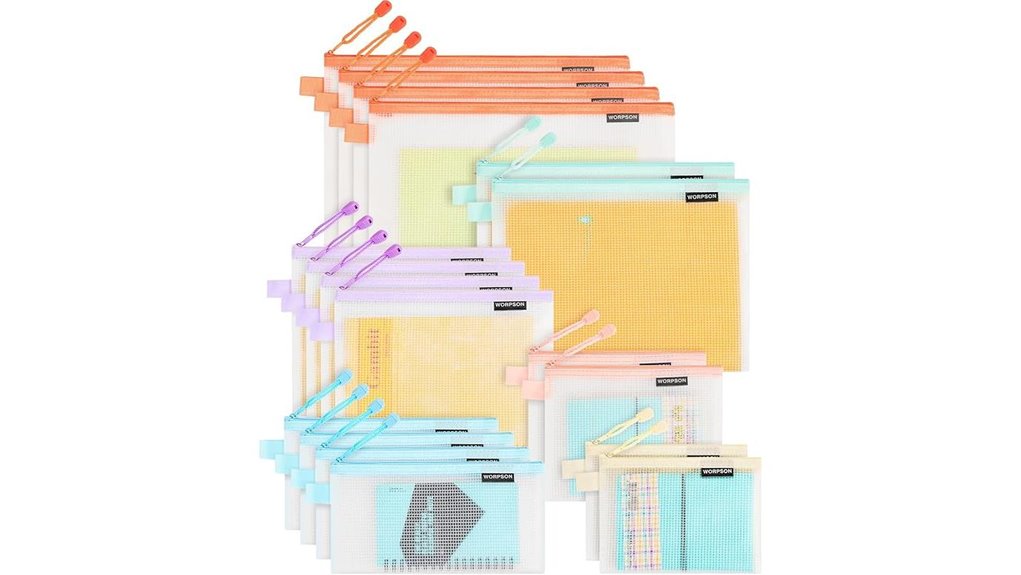 multicolor eva frosted zipper pouches