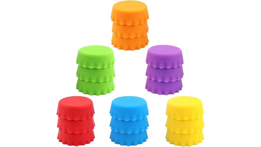 multicolor silicone reusable bottle caps