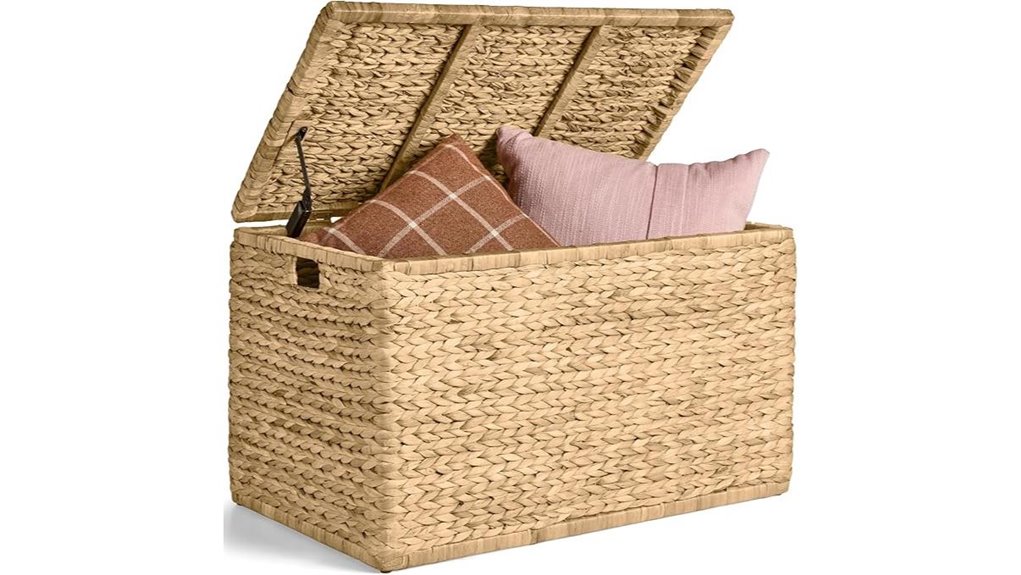 natural 30 inch wicker storage trunk