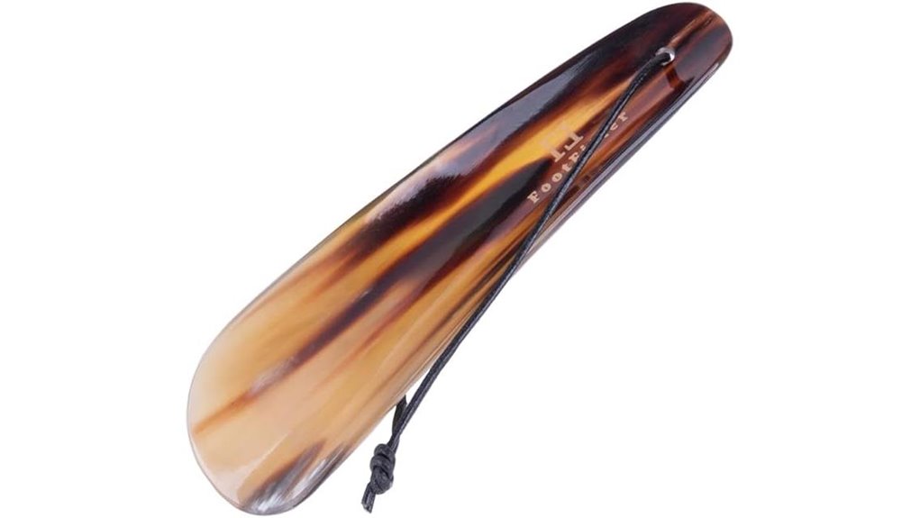 natural bull horn shoehorn with loop