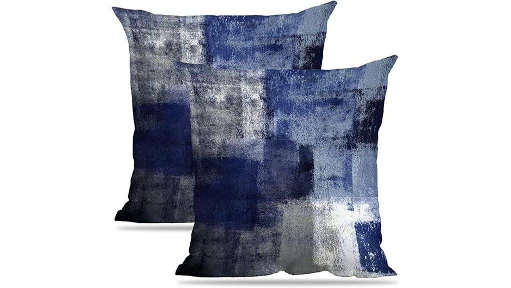 navy blue abstract throw pillows