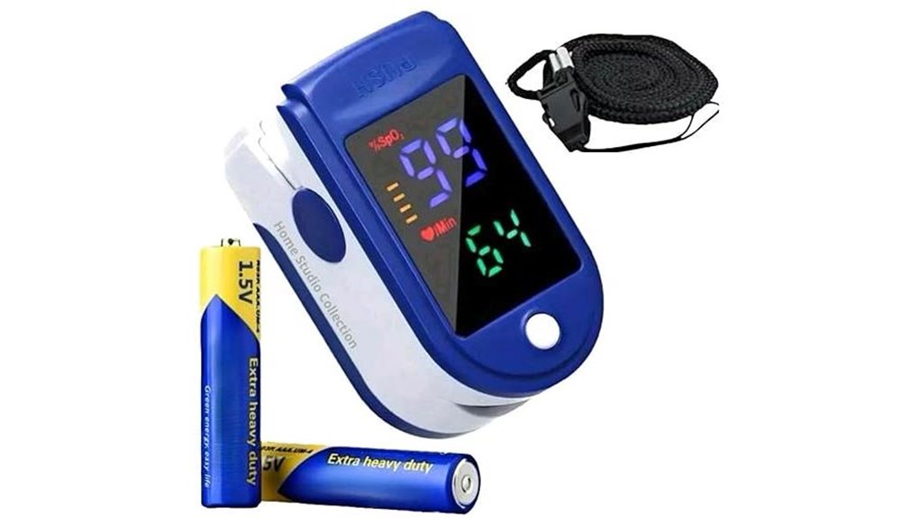 navy blue fingertip pulse oximeter