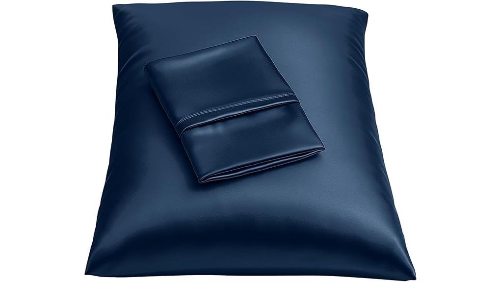 navy satin pillowcase two pack
